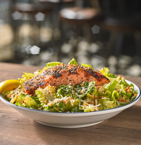 The Rustic's Spicy Salmon Caesar Salad
